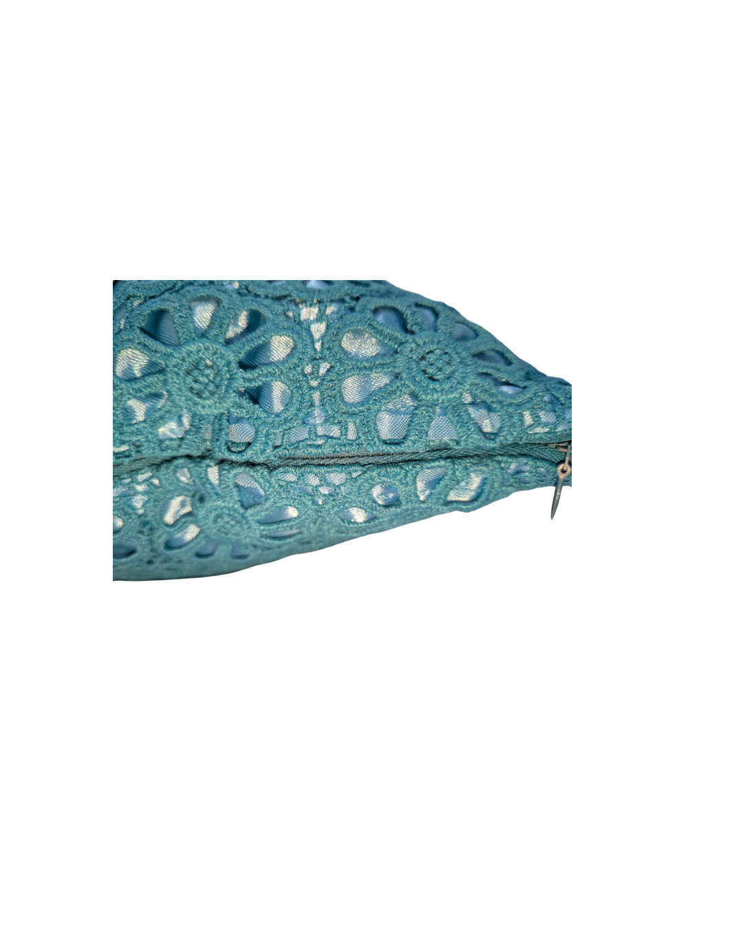 Blossoms embroidered Sea green Cushion Cover | 14*14 inch cushion covers| floral embroidery | pack of 1