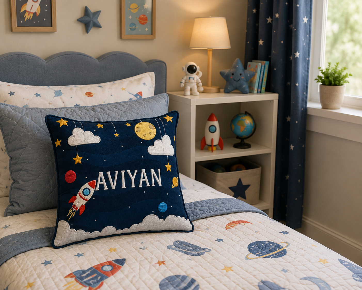 Blossoms kids cushion with filler 14*14 inch