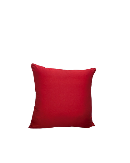 Blossoms embroidered cotton mehroon Cushion Cover | 16inch round cushion covers with filler | floral & bird embroidered | pack of 1