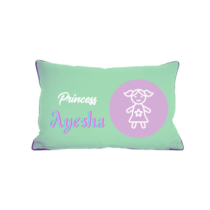"Girl " theme embroidered personalised cushion.Best for gifting.Name can be changed