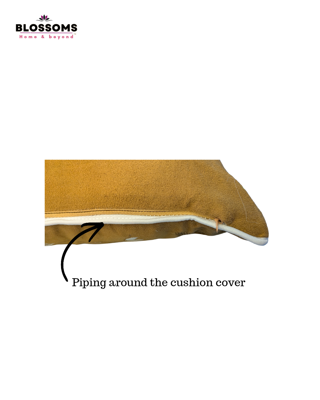 Blossoms embroidered combo of 2 cushion covers golden brown velvet and white cotton Cushion Cover | 16x16 inch cushion covers| floral embroidery | pack of 2