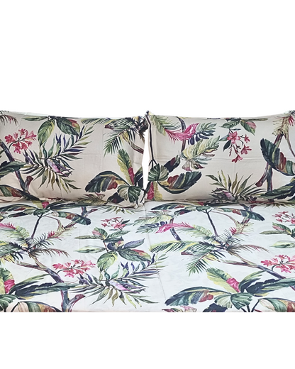 Blossoms Digital print king size printed floral bedsheet 600 tc with 2 pillows
