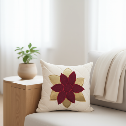 Blossoms cotton Cushion Cover | 16x16 inch cushion covers| floral patchwork | pack of 1