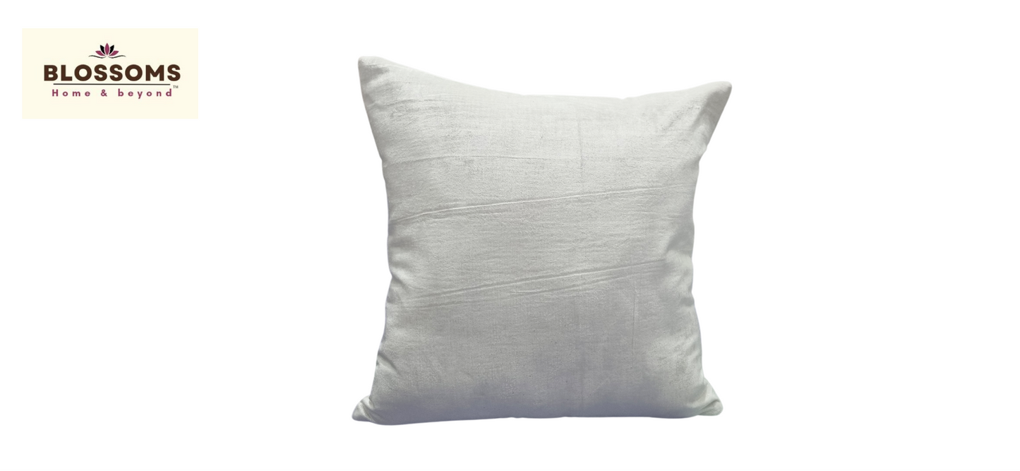 Blossoms Decorative Designer Cushion Cover |Embroidered work| 16x16|inch,  off white cotton Fabric|modern Design.