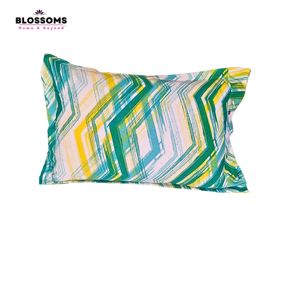 Blossoms embroidered bedsheet with 2 engineered printed pillows . Pure cotton.Subtle off-white color.