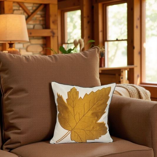 Blossoms embroidered cushion cover , 16x16 inch pure cotton off white fabric .