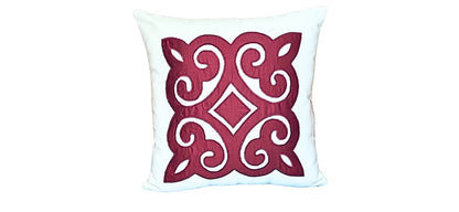 Blossoms Decorative Designer Cushion Cover |Embroidered work| 16x16|inch,  off white cotton Fabric|modern Design.