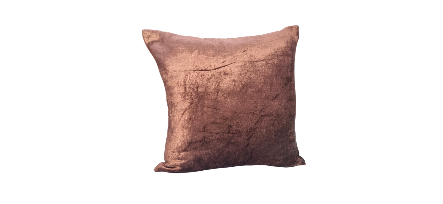 Blossoms champaign colour velvet Cushion covers| 16x16 inch | super premium embroidery | pack of 1