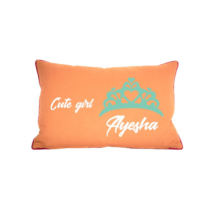 "Girl " theme embroidered personalised cushion.Best for gifting.Name can be changed