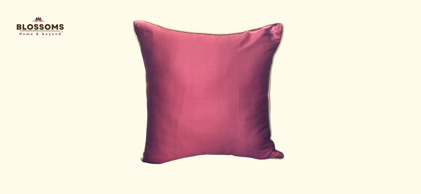 Blossoms Decorative Designer Cushion Cover |Embroidered work| 16x16|inch, Cotton Fabric|Modern Design. Set of 1 .