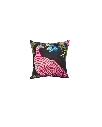 Blossoms Embroided peacock cushion cover . Pack of 1
