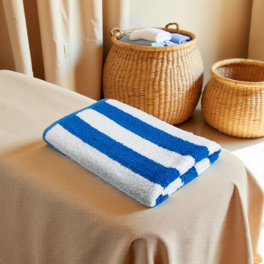 Blossoms 1 pc extra large Blue & white Bath Towel | 100% pure cotton|.