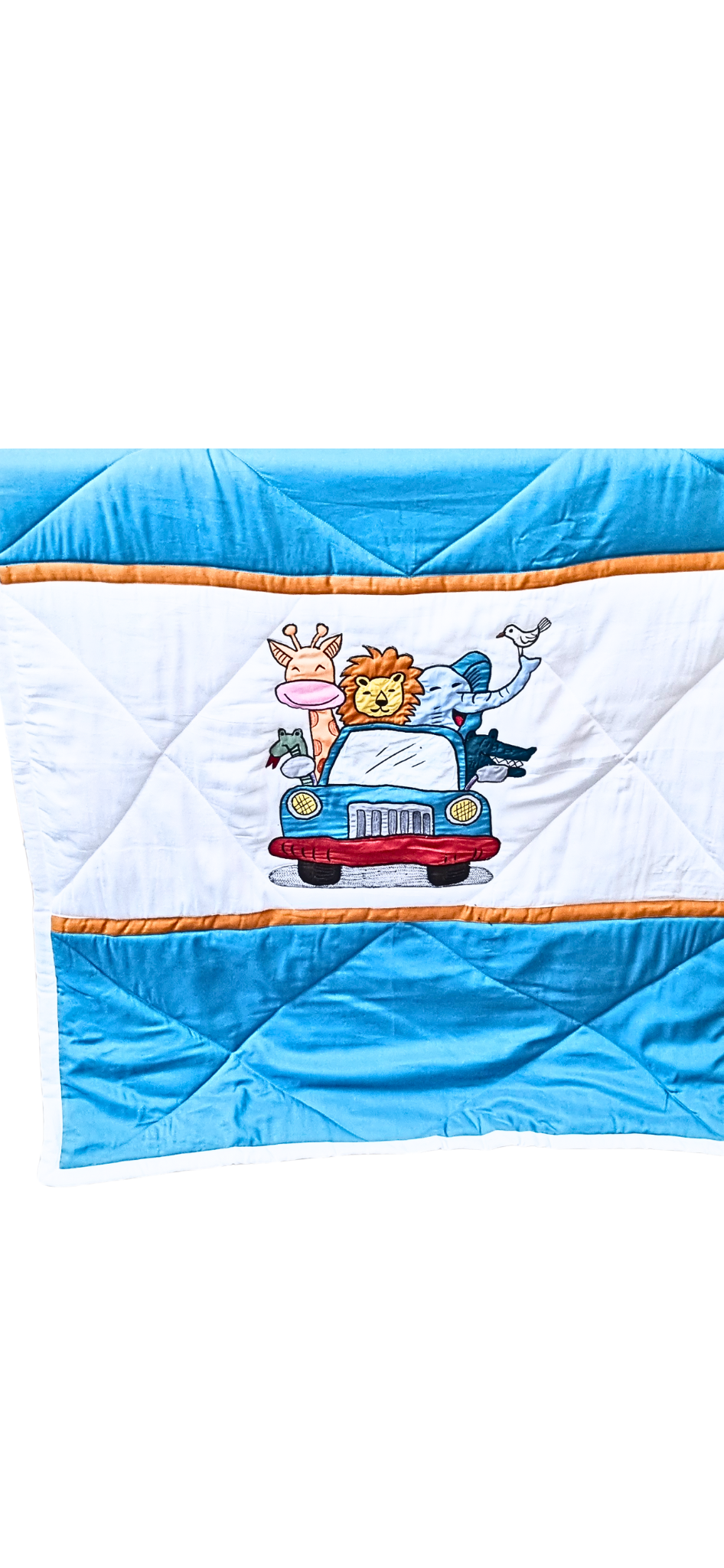 Blossoms kids embroidered jungle theme quilt 35"x45" for age upto 4 years.