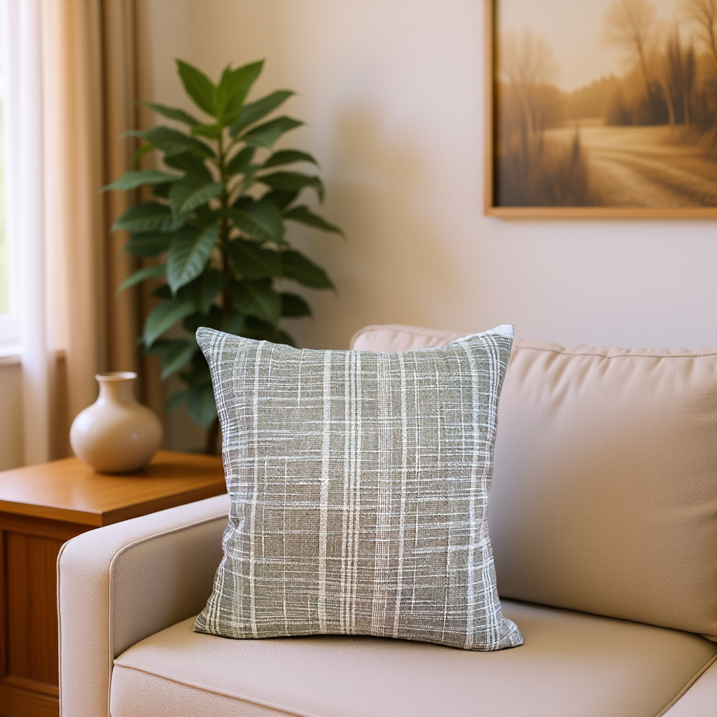 Blossoms Cushion's Winter collection with very heavy and warm cotton , light grey colour lining ,with self work | 16x16* inch |pattern cushion covers | pack of 1