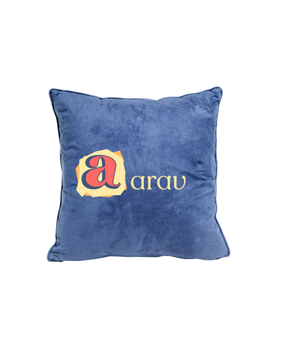 Name Customised cushion cover with filler . 14x14 inch | embroidered| set of 1.