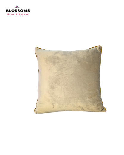 Blossoms embroidered grey velvet Cushion Cover | 16x16 inch cushion covers| Bird embroidery | pack of 1