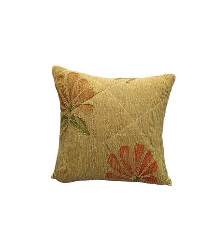 Blossoms cotton Cushion Cover | 16x16 inch cushion covers| floral minimal embroidery with self design  | pack of 1