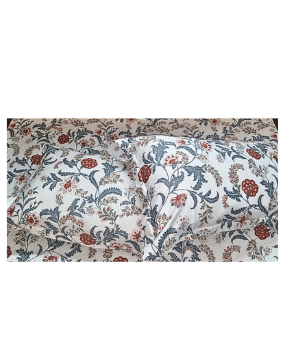 Blossoms Premium printed Digital print 500 Tc king size bedsheet with 2 pillows.