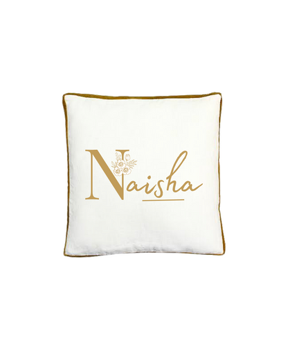Name Customised cushion cover with filler . 14x14 inch | embroidered| set of 1