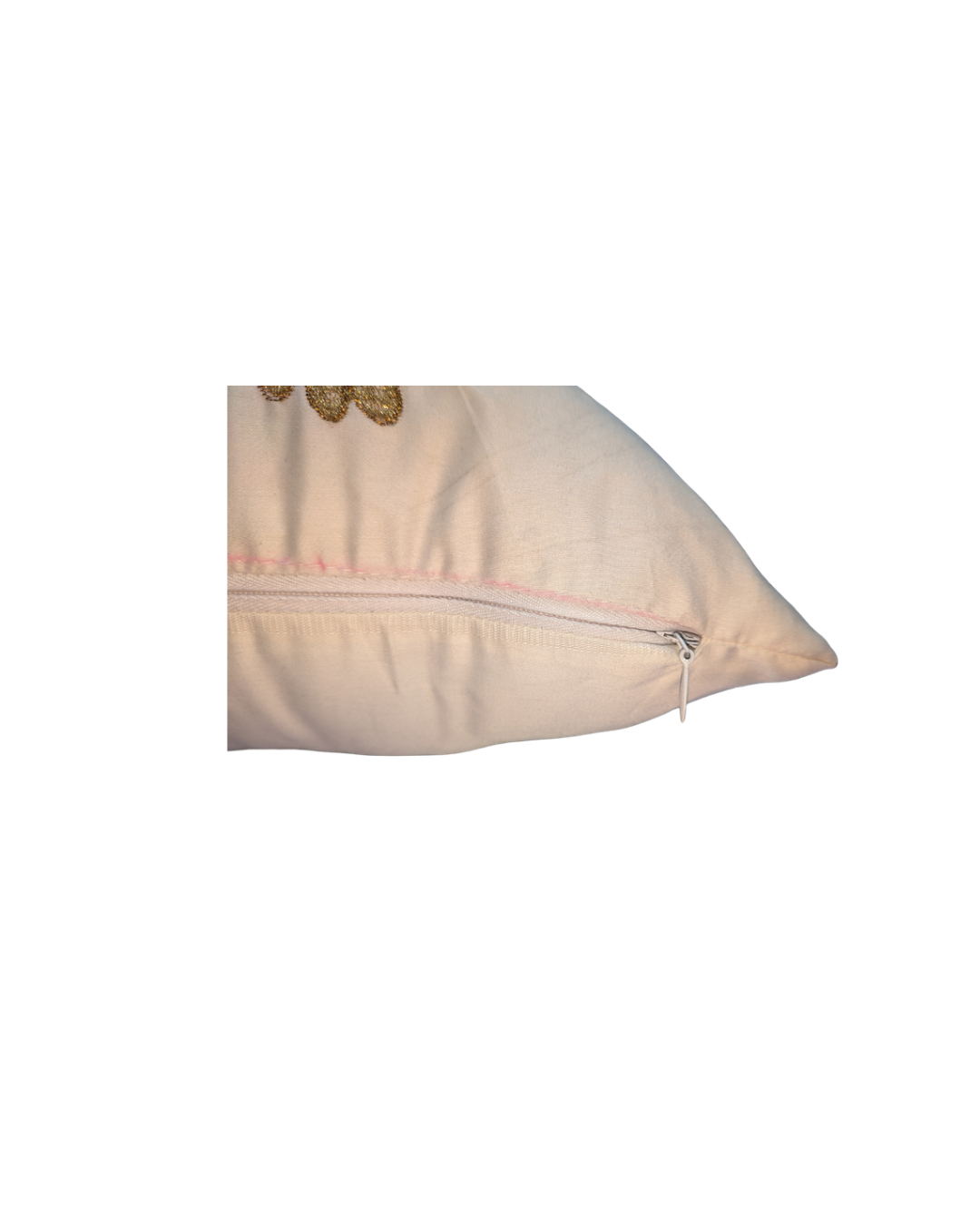 Blossoms embroidered Off white cotton Cushion Cover | 16x16 inch cushion covers| floral embroidery | pack of 1