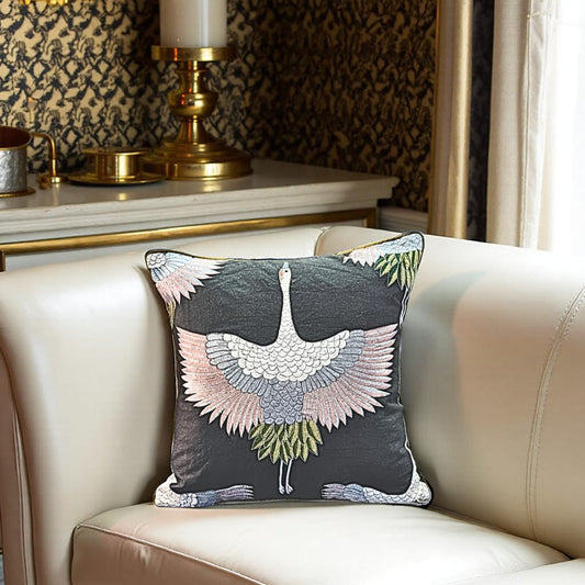 Blossoms designer Embroidered premium Cushion Cover 16x16 inch.